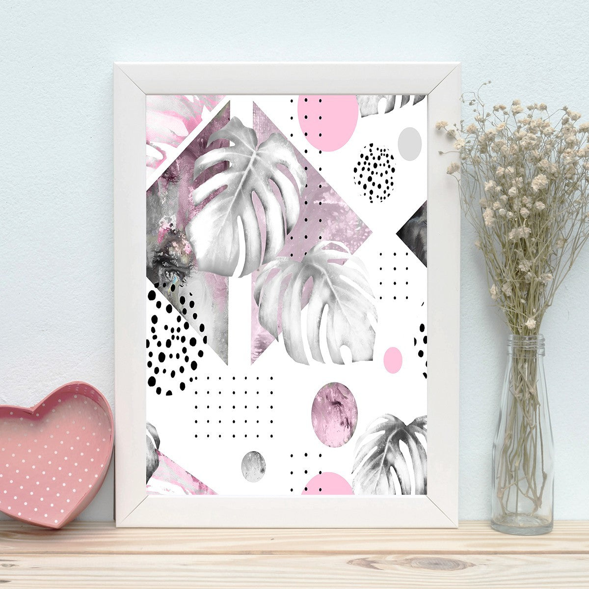 Quadro Decorativo MDF Emoldurado - Arte Multicolor 24x29cm com Moldura de Madeira 2cm