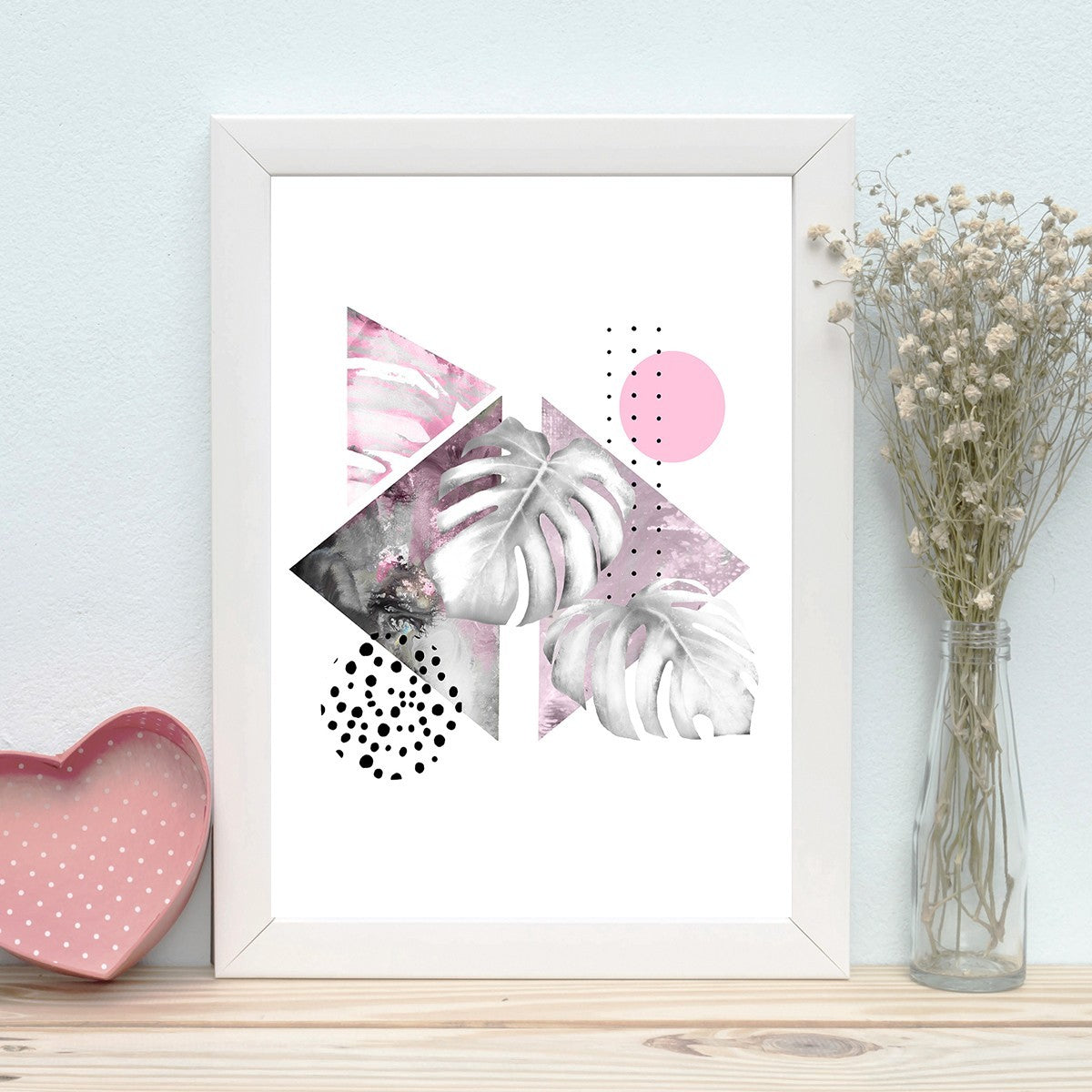 Quadro Decorativo MDF Emoldurado - Arte Multicolor 24x29cm com Moldura de Madeira 2cm