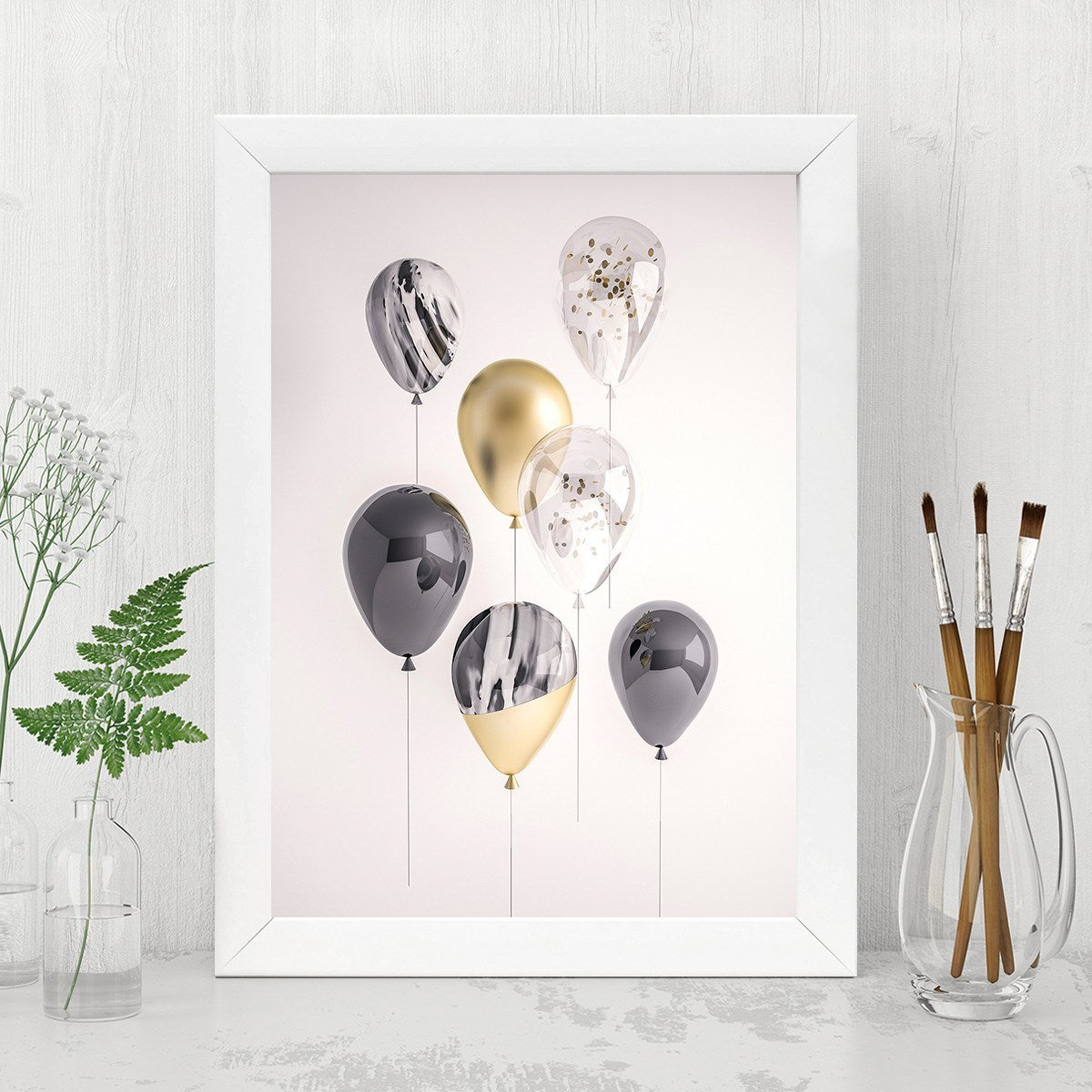 Quadro Decorativo MDF Emoldurado - Arte Multicolor 24x29cm com Moldura de Madeira 2cm