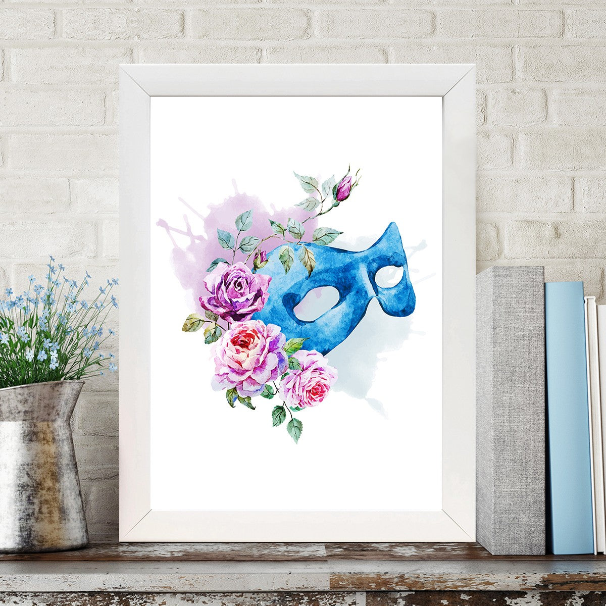 Quadro Decorativo MDF Emoldurado - Arte Multicolor 24x29cm com Moldura de Madeira 2cm