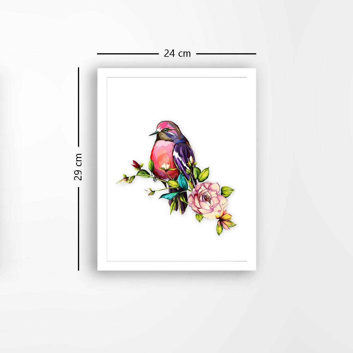 Quadro Decorativo MDF Emoldurado - Arte Multicolor 24x29cm com Moldura de Madeira 2cm