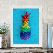 Quadro Decorativo MDF Emoldurado - Arte Multicolor 24x29cm com Moldura de Madeira 2cm