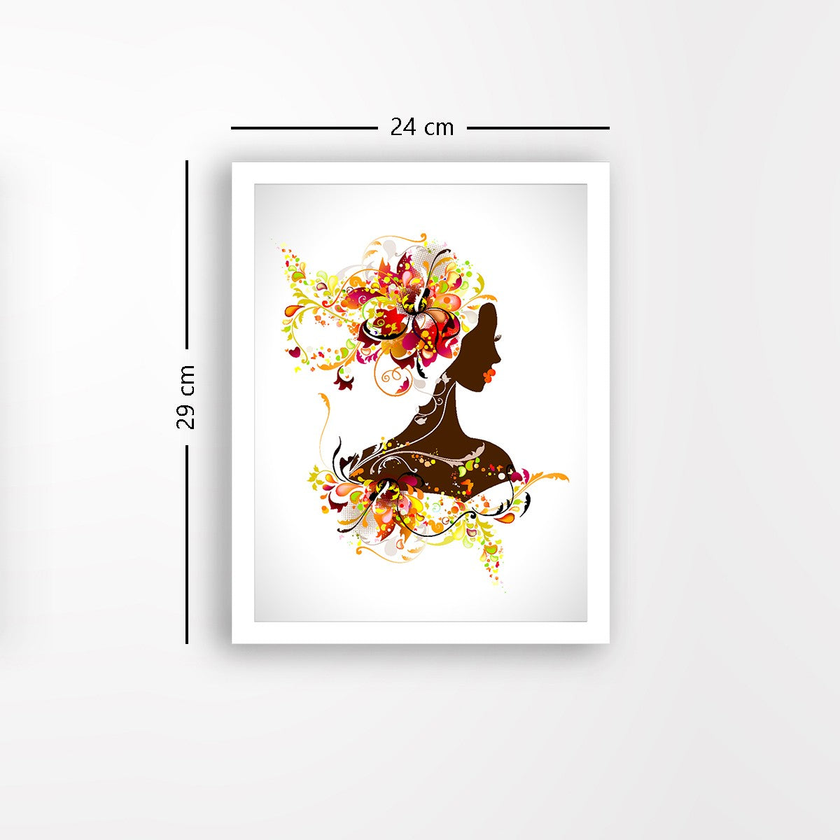 Quadro Decorativo MDF Emoldurado - Arte Multicolor 24x29cm com Moldura de Madeira 2cm