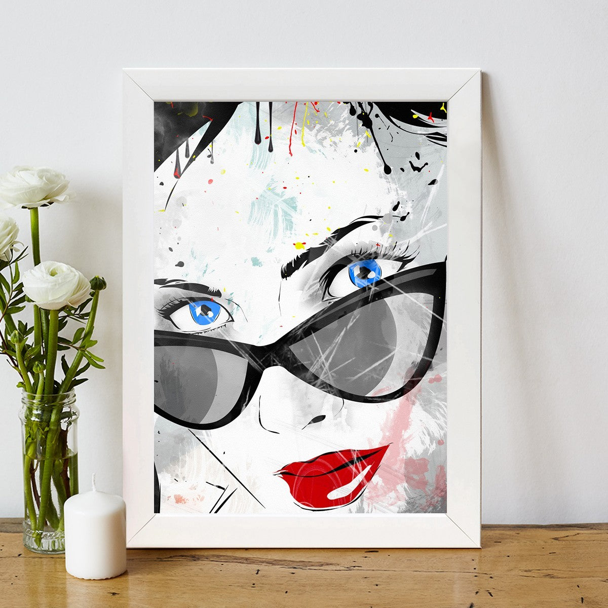 Quadro Decorativo MDF Emoldurado - Arte Multicolor 24x29cm com Moldura de Madeira 2cm