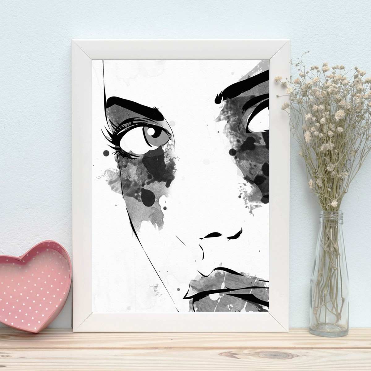 Quadro Decorativo MDF Emoldurado - Arte Multicolor 24x29cm com Moldura de Madeira 2cm