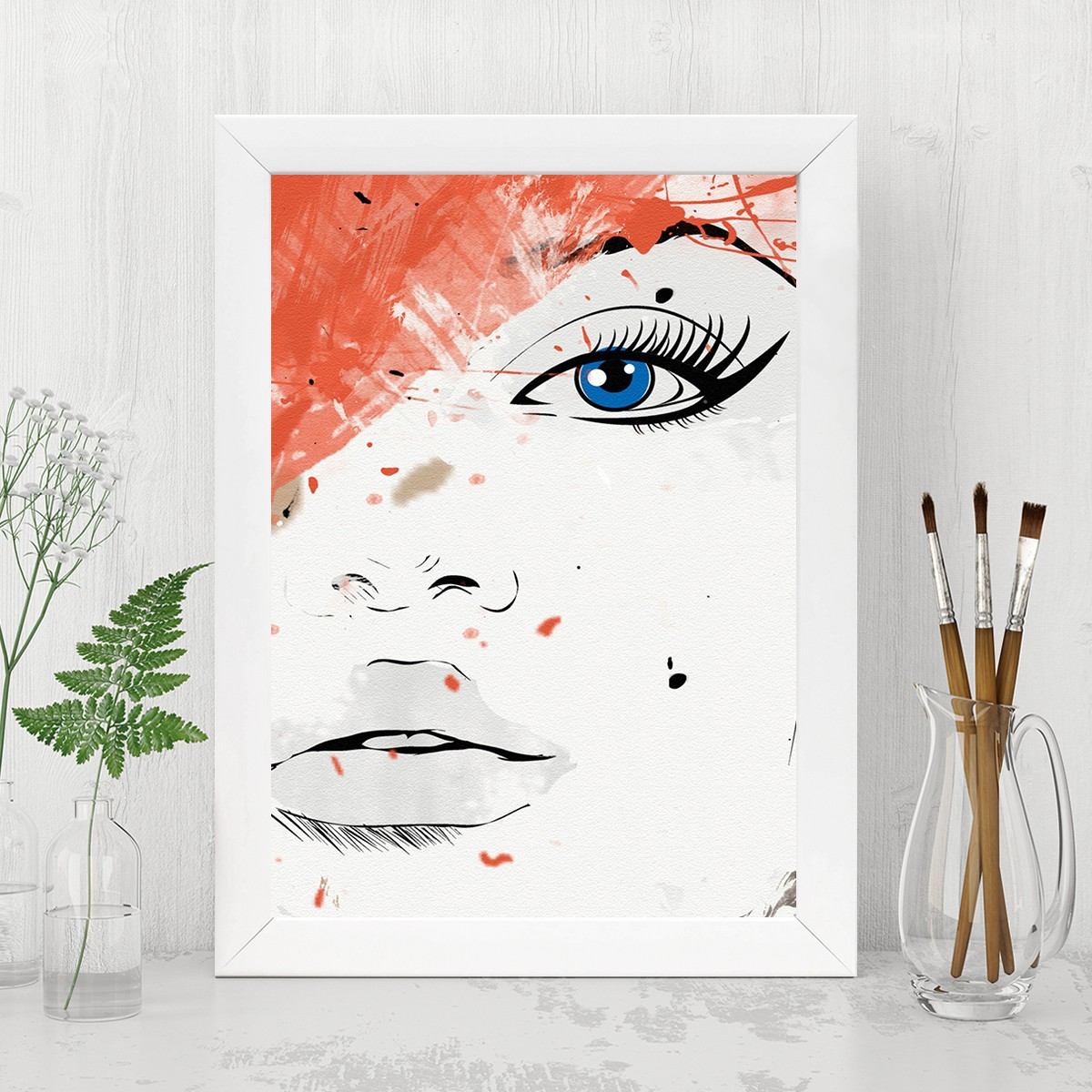 Quadro Decorativo MDF Emoldurado - Arte Multicolor 24x29cm com Moldura de Madeira 2cm