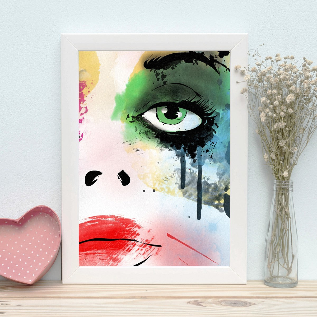 Quadro Decorativo MDF Emoldurado - Arte Multicolor 24x29cm com Moldura de Madeira 2cm