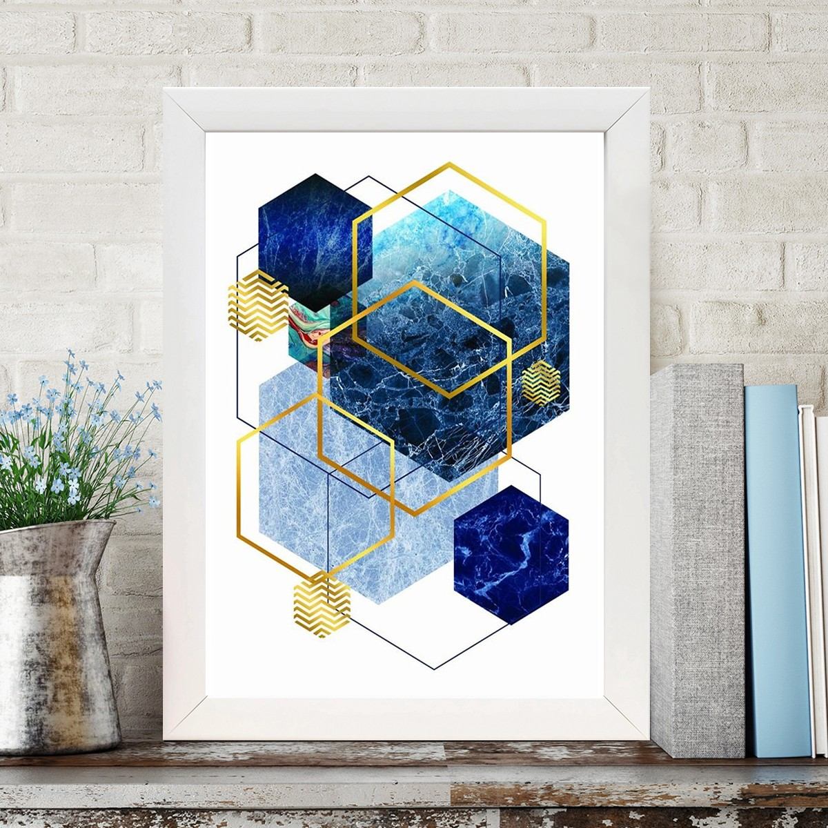 Quadro Decorativo MDF Emoldurado - Arte Multicolor 24x29cm com Moldura de Madeira 2cm