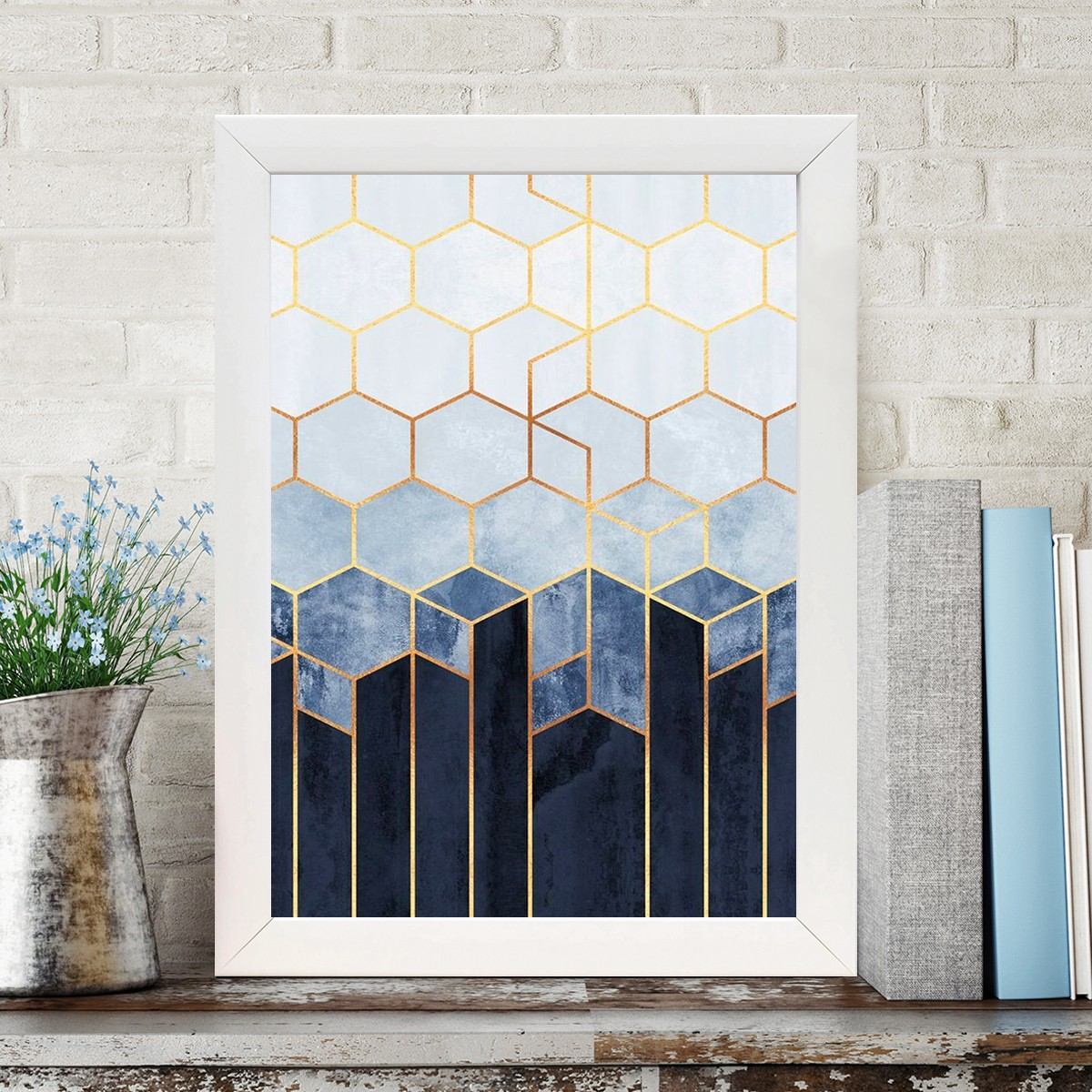 Quadro Decorativo MDF Emoldurado - Arte Multicolor 24x29cm com Moldura de Madeira 2cm