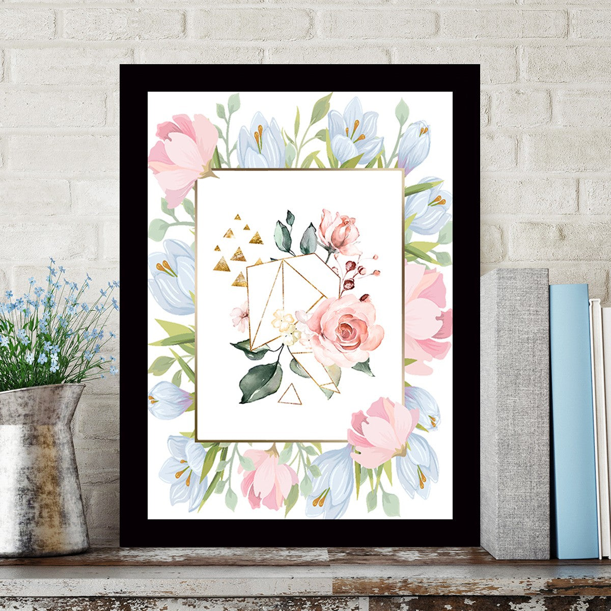 Quadro Decorativo MDF Emoldurado - Arte Multicolor 24x29cm com Moldura de Madeira 2cm