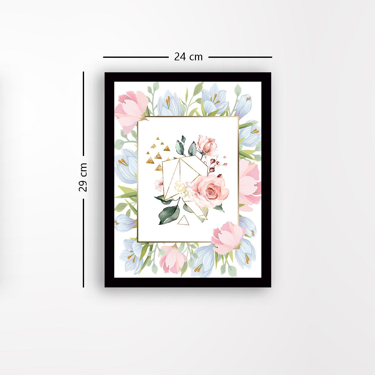 Quadro Decorativo MDF Emoldurado - Arte Multicolor 24x29cm com Moldura de Madeira 2cm