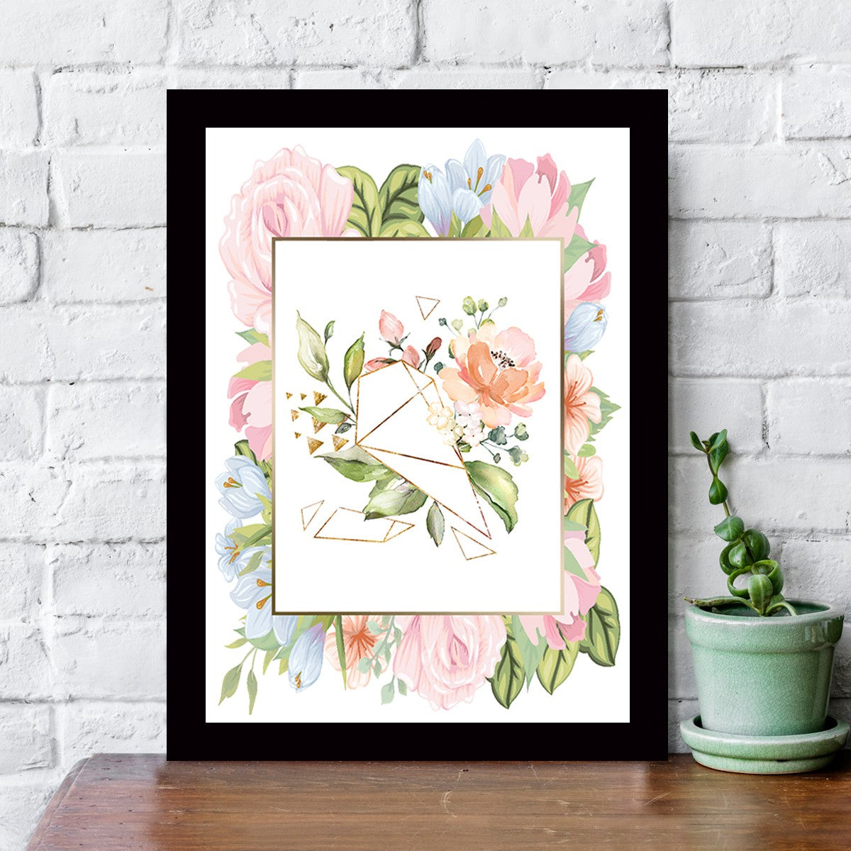 Quadro Decorativo MDF Emoldurado - Arte Multicolor 24x29cm com Moldura de Madeira 2cm