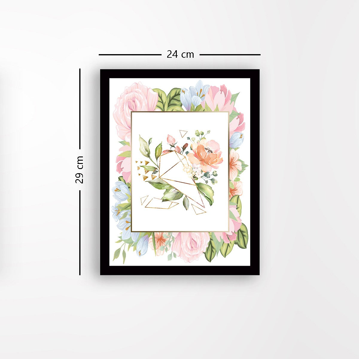 Quadro Decorativo MDF Emoldurado - Arte Multicolor 24x29cm com Moldura de Madeira 2cm