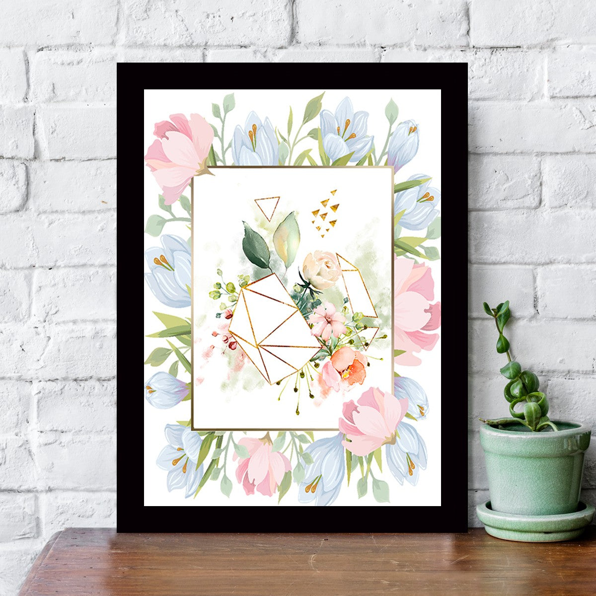 Quadro Decorativo MDF Emoldurado - Arte Multicolor 24x29cm com Moldura de Madeira 2cm