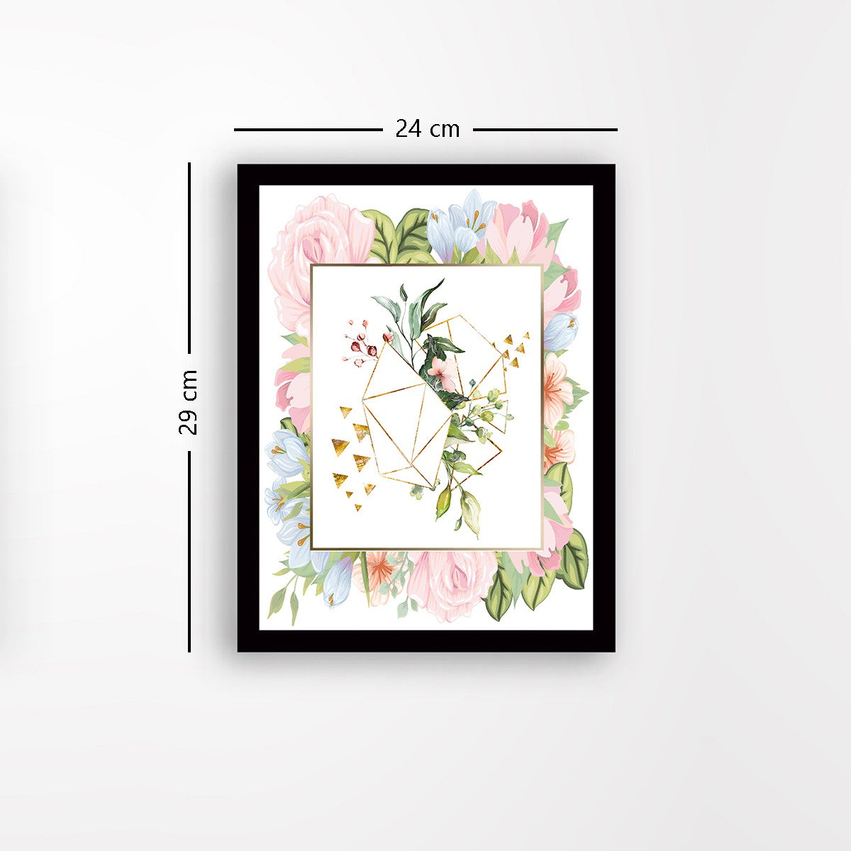 Quadro Decorativo MDF Emoldurado - Arte Multicolor 24x29cm com Moldura de Madeira 2cm