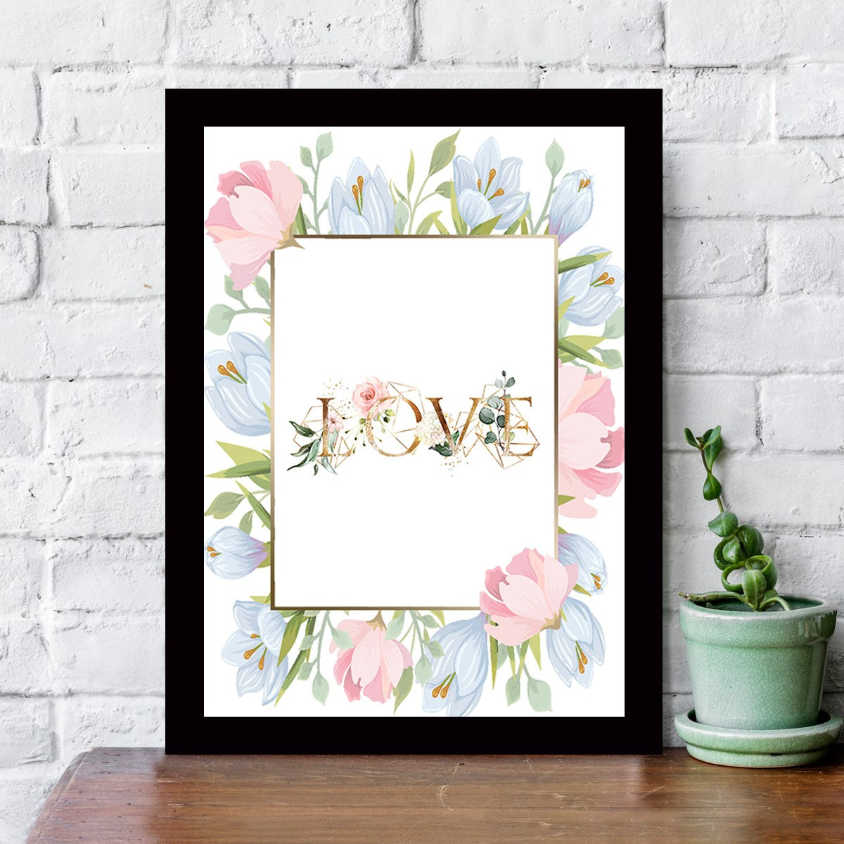 Quadro Decorativo MDF Emoldurado - Arte Multicolor 24x29cm com Moldura de Madeira 2cm