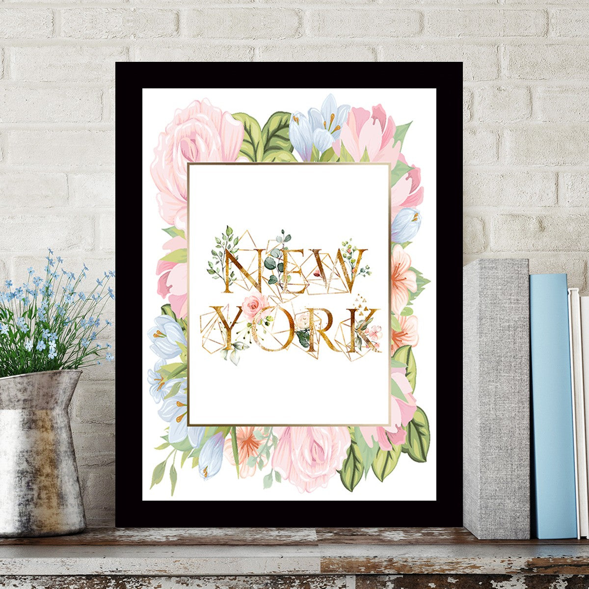 Quadro Decorativo MDF Emoldurado - Arte Multicolor 24x29cm com Moldura de Madeira 2cm