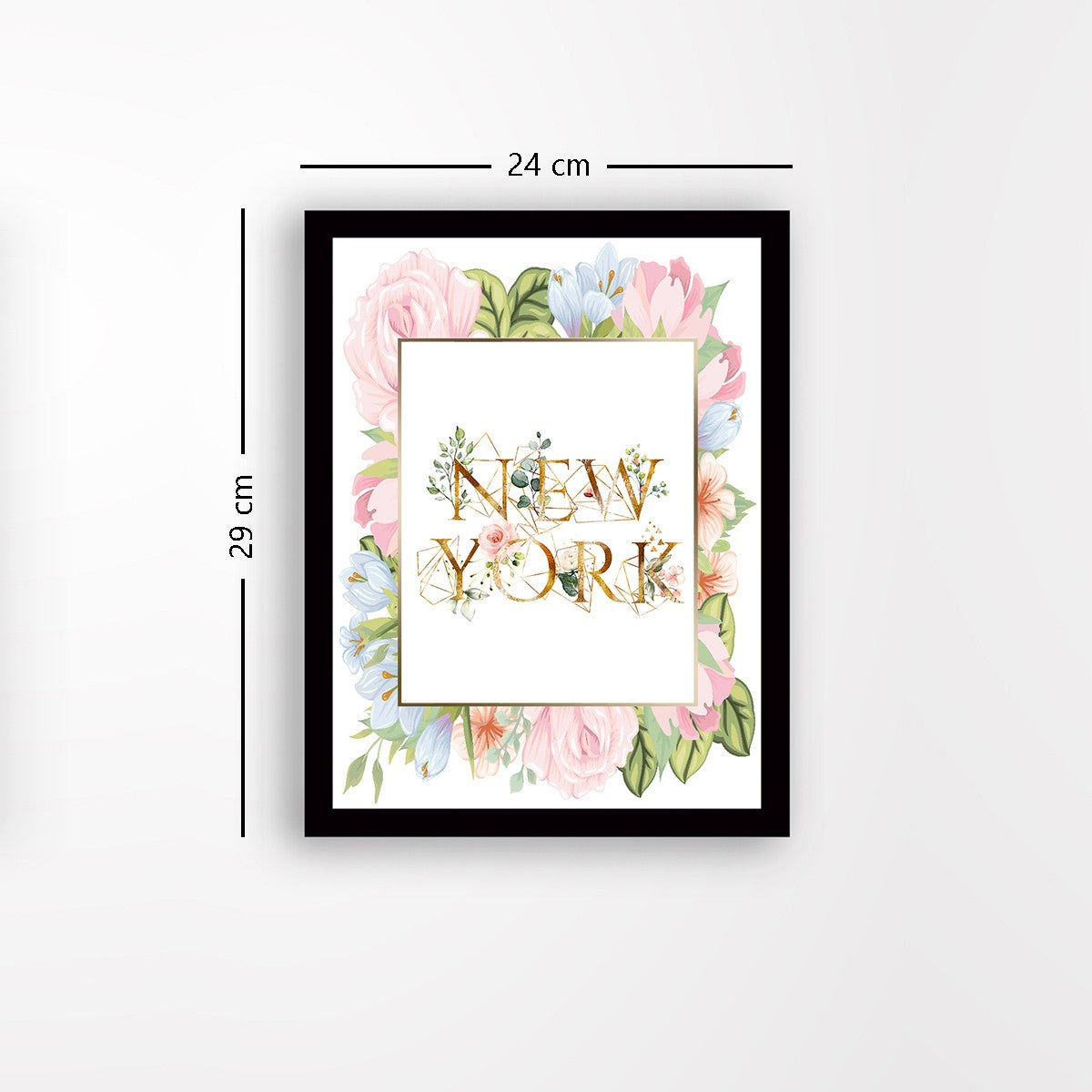 Quadro Decorativo MDF Emoldurado - Arte Multicolor 24x29cm com Moldura de Madeira 2cm