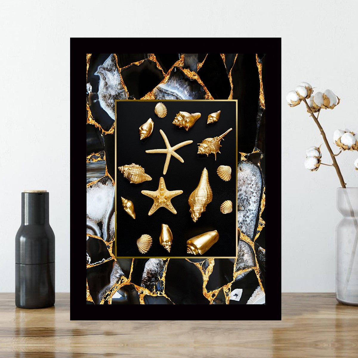 Quadro Decorativo MDF Emoldurado - Arte Multicolor 24x29cm com Moldura de Madeira 2cm