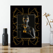 Quadro Decorativo MDF Emoldurado - Arte Multicolor 24x29cm com Moldura de Madeira 2cm