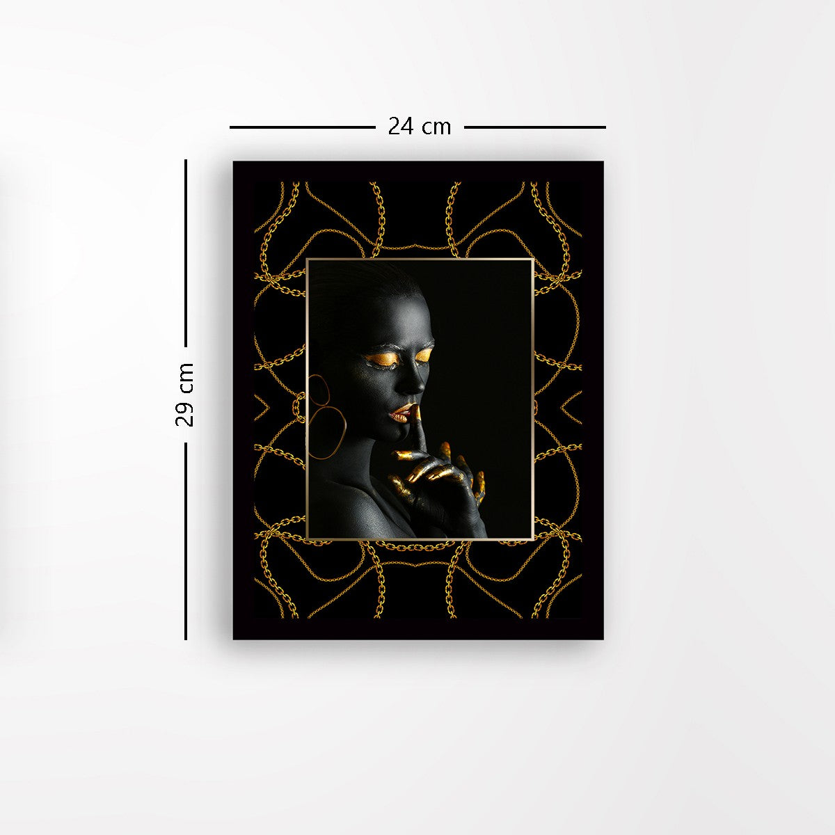 Quadro Decorativo MDF Emoldurado - Arte Multicolor 24x29cm com Moldura de Madeira 2cm