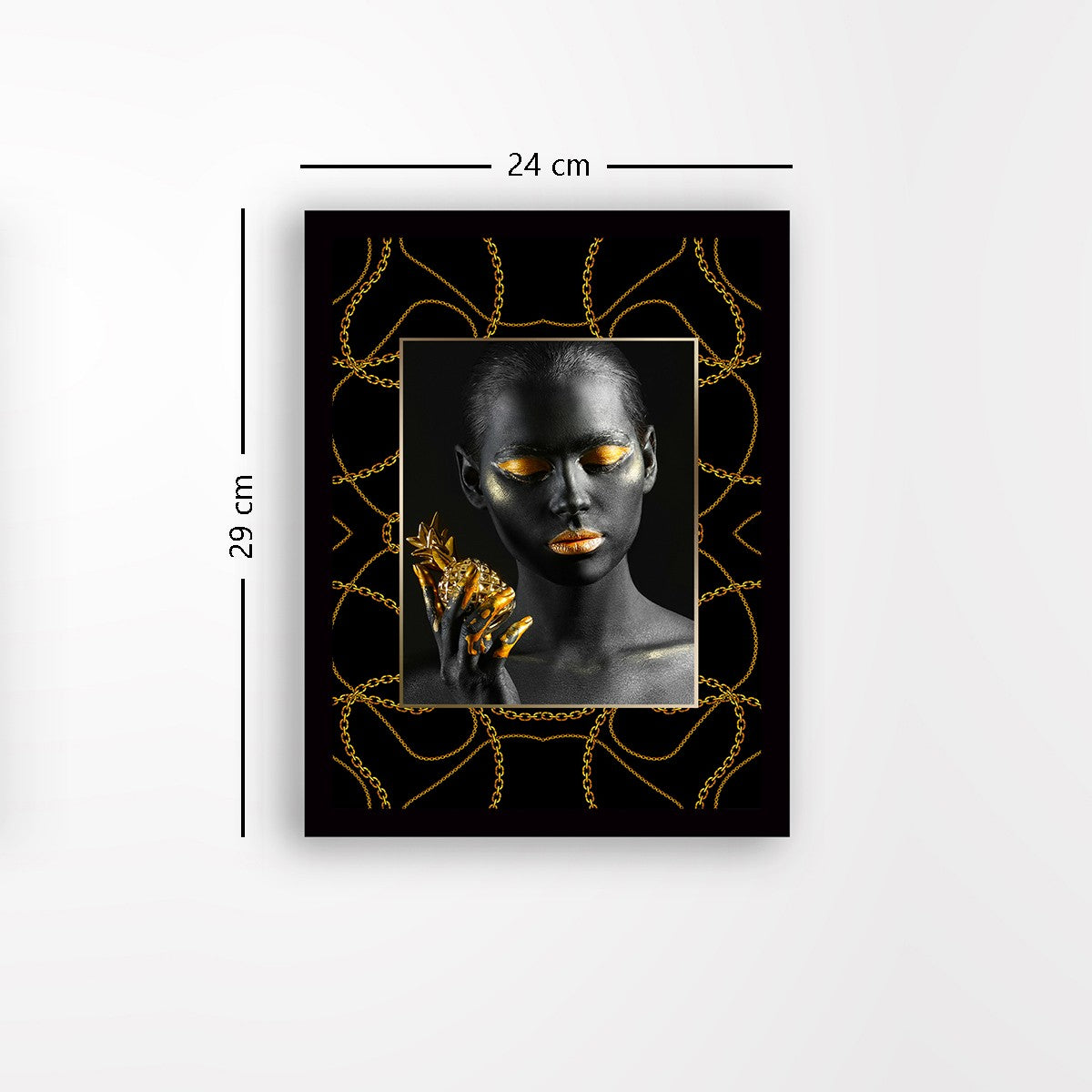 Quadro Decorativo MDF Emoldurado - Arte Multicolor 24x29cm com Moldura de Madeira 2cm