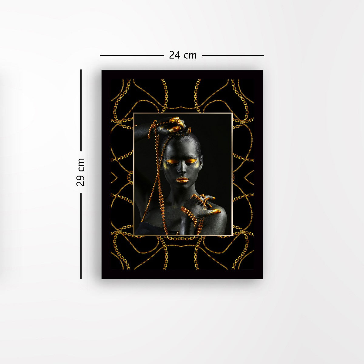 Quadro Decorativo MDF Emoldurado - Arte Multicolor 24x29cm com Moldura de Madeira 2cm