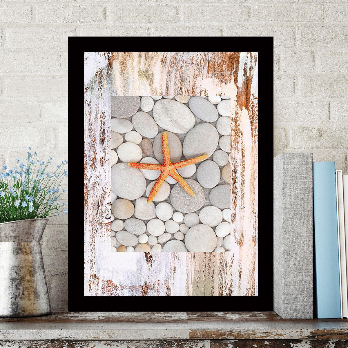 Quadro Decorativo MDF Emoldurado - Arte Multicolor 24x29cm com Moldura de Madeira 2cm