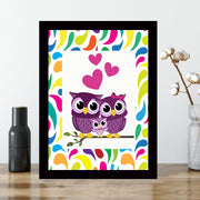 Quadro Decorativo MDF Emoldurado - Arte Multicolor 24x29cm com Moldura de Madeira 2cm