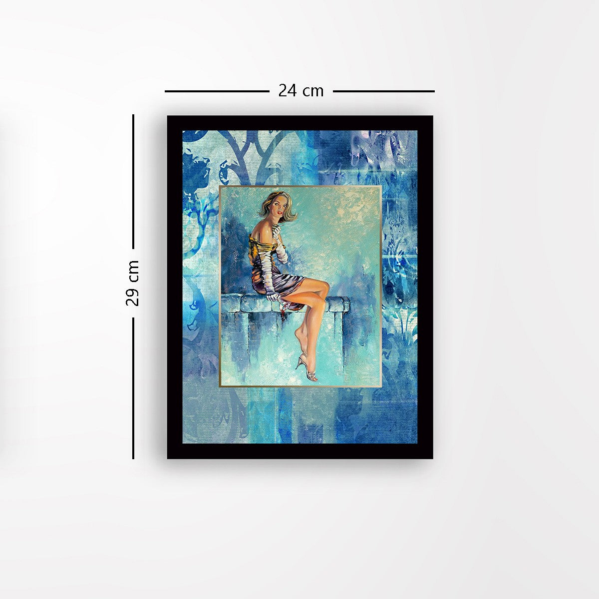 Quadro Decorativo MDF Emoldurado - Arte Multicolor 24x29cm com Moldura de Madeira 2cm