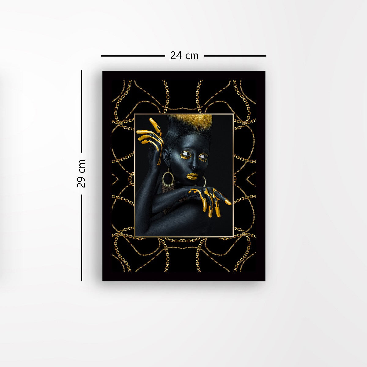 Quadro Decorativo MDF Emoldurado - Arte Multicolor 24x29cm com Moldura de Madeira 2cm