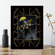 Quadro Decorativo MDF Emoldurado - Arte Multicolor 24x29cm com Moldura de Madeira 2cm