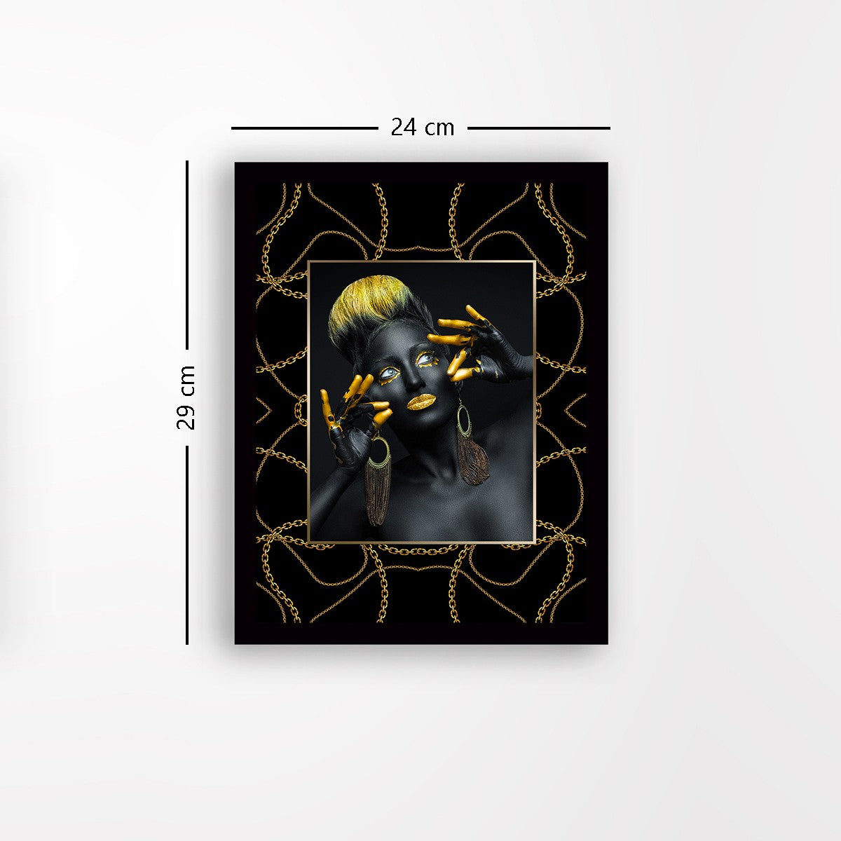 Quadro Decorativo MDF Emoldurado - Arte Multicolor 24x29cm com Moldura de Madeira 2cm