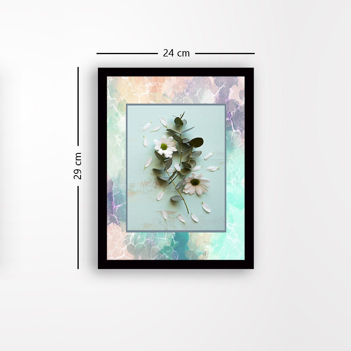 Quadro Decorativo MDF Emoldurado - Arte Multicolor 24x29cm com Moldura de Madeira 2cm