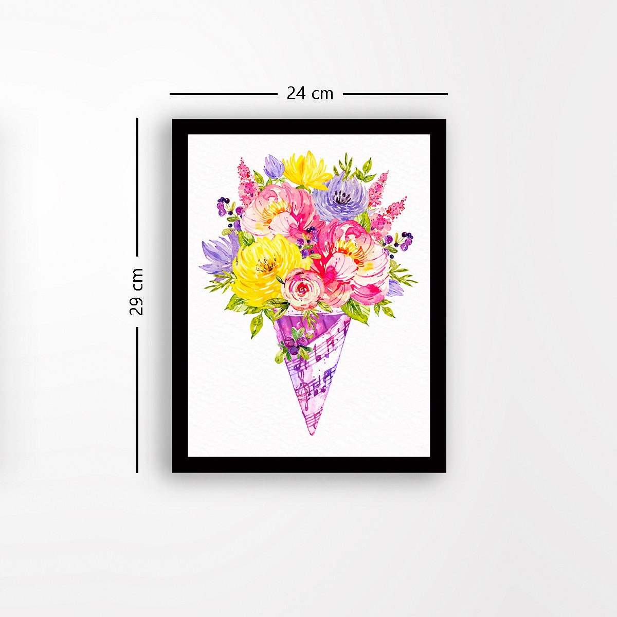 Quadro Decorativo MDF Emoldurado - Arte Multicolor 24x29cm com Moldura de Madeira 2cm