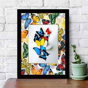 Quadro Decorativo MDF Emoldurado - Arte Multicolor 24x29cm com Moldura de Madeira 2cm