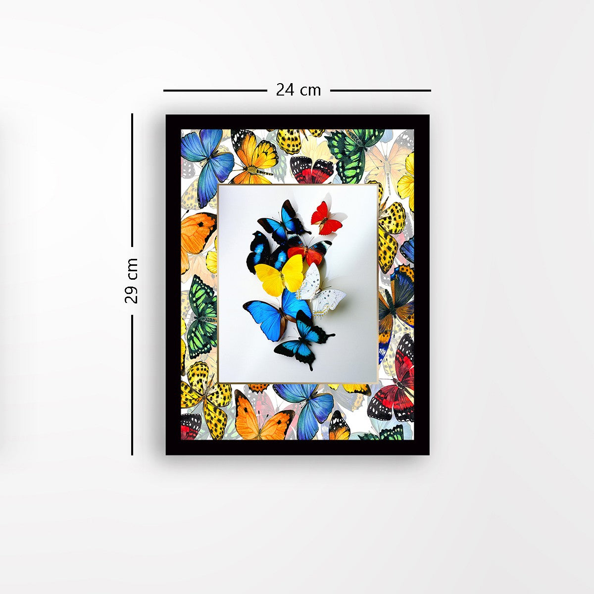 Quadro Decorativo MDF Emoldurado - Arte Multicolor 24x29cm com Moldura de Madeira 2cm