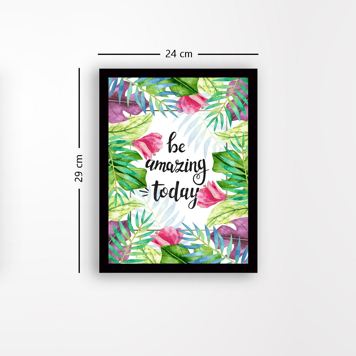 Quadro Decorativo MDF Emoldurado - Arte Multicolor 24x29cm com Moldura de Madeira 2cm