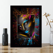 Quadro Decorativo MDF Emoldurado - Arte Multicolor 24x29cm com Moldura de Madeira 2cm