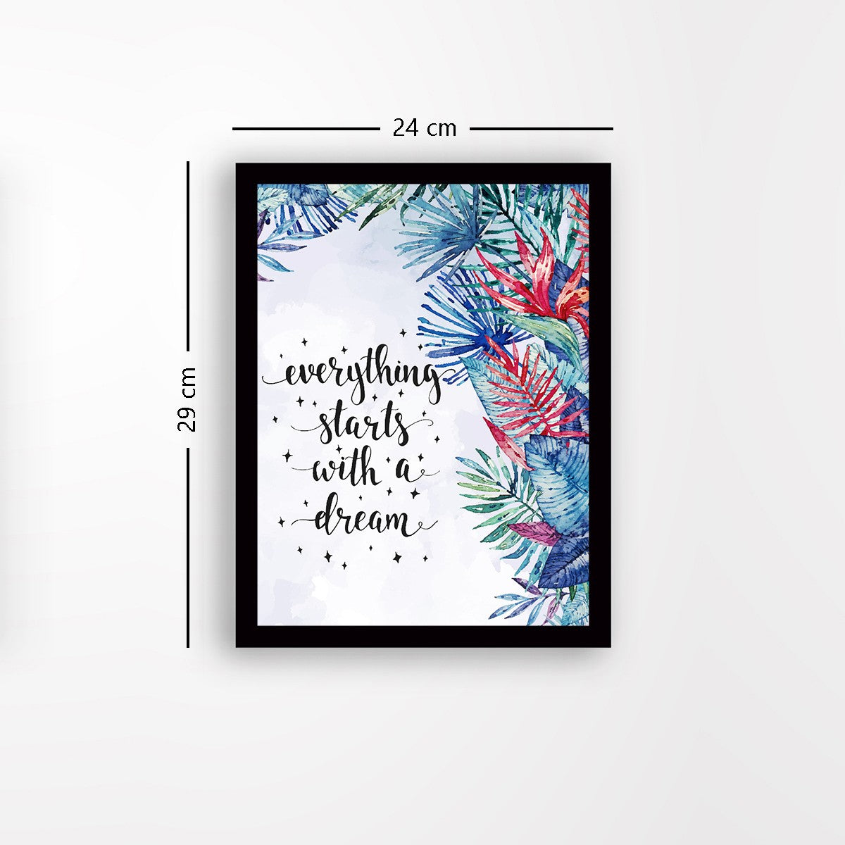 Quadro Decorativo MDF Emoldurado - Arte Multicolor 24x29cm com Moldura de Madeira 2cm