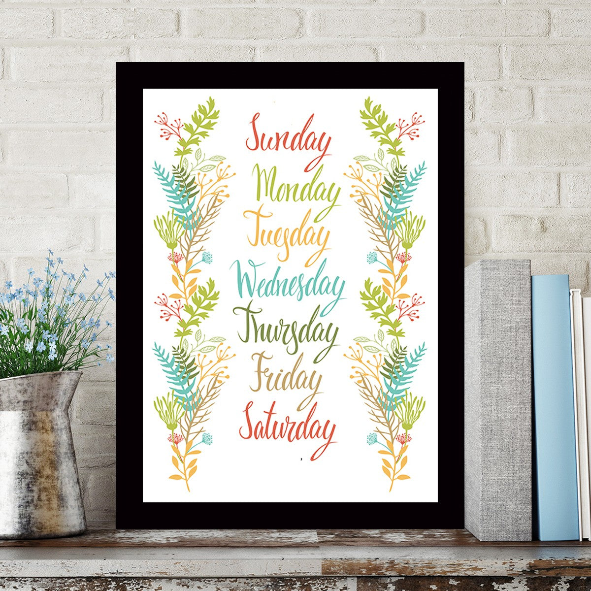 Quadro Decorativo MDF Emoldurado - Arte Multicolor 24x29cm com Moldura de Madeira 2cm