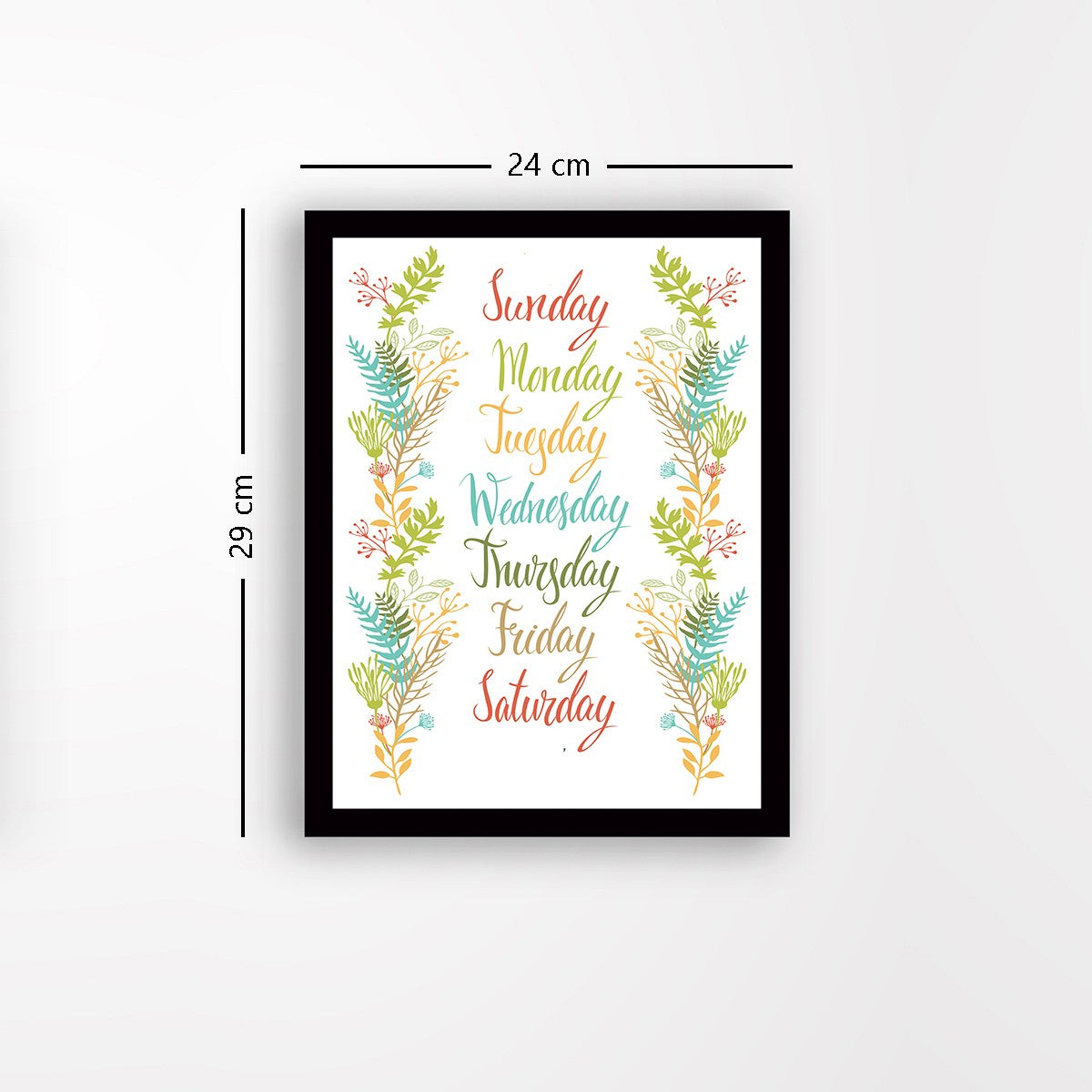 Quadro Decorativo MDF Emoldurado - Arte Multicolor 24x29cm com Moldura de Madeira 2cm