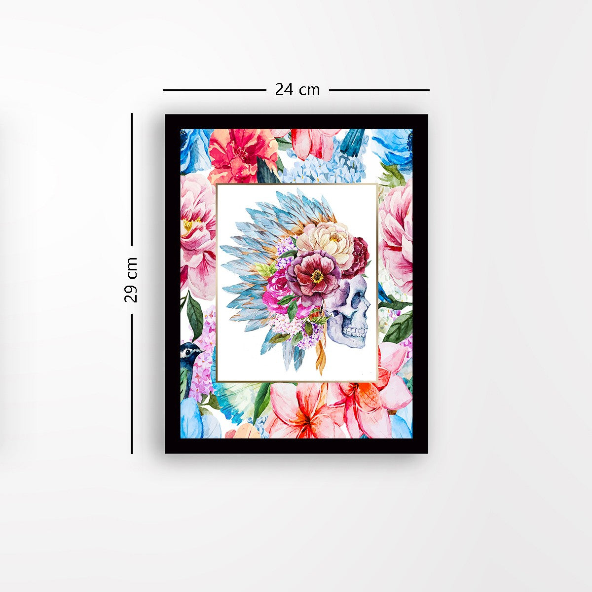 Quadro Decorativo MDF Emoldurado - Arte Multicolor 24x29cm com Moldura de Madeira 2cm