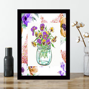 Quadro Decorativo MDF Emoldurado - Arte Multicolor 24x29cm com Moldura de Madeira 2cm