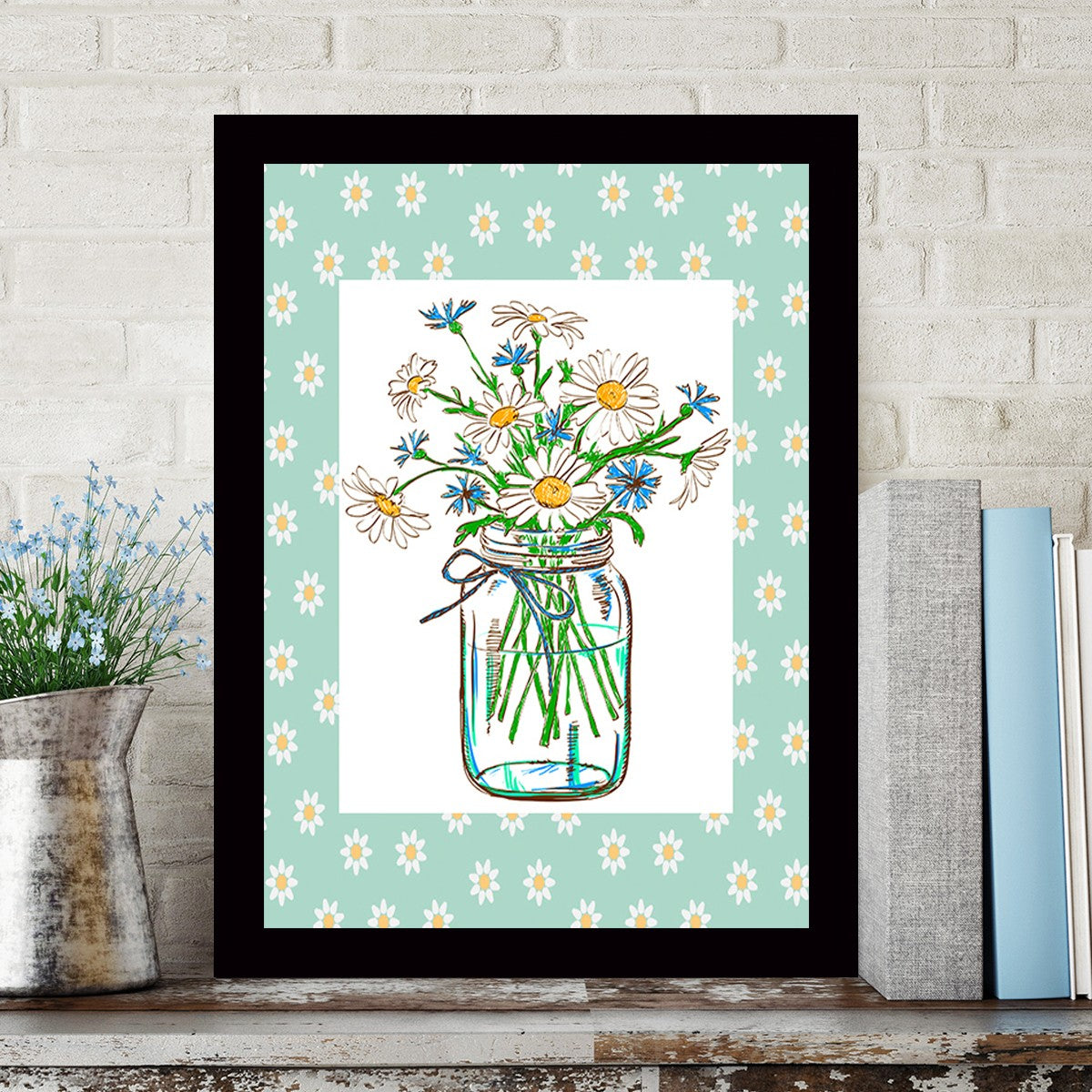 Quadro Decorativo MDF Emoldurado - Arte Multicolor 24x29cm com Moldura de Madeira 2cm