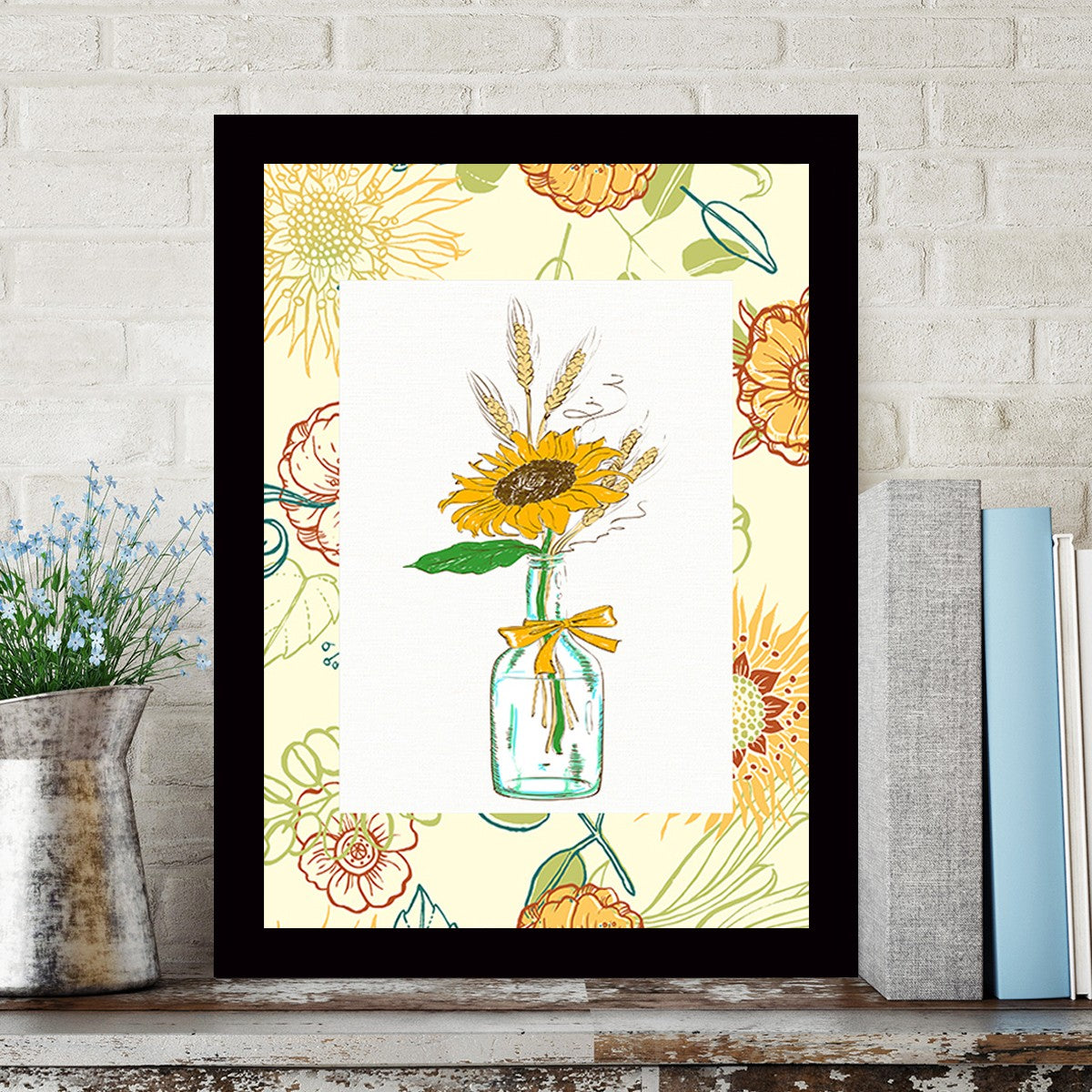 Quadro Decorativo MDF Emoldurado - Arte Multicolor 24x29cm com Moldura de Madeira 2cm