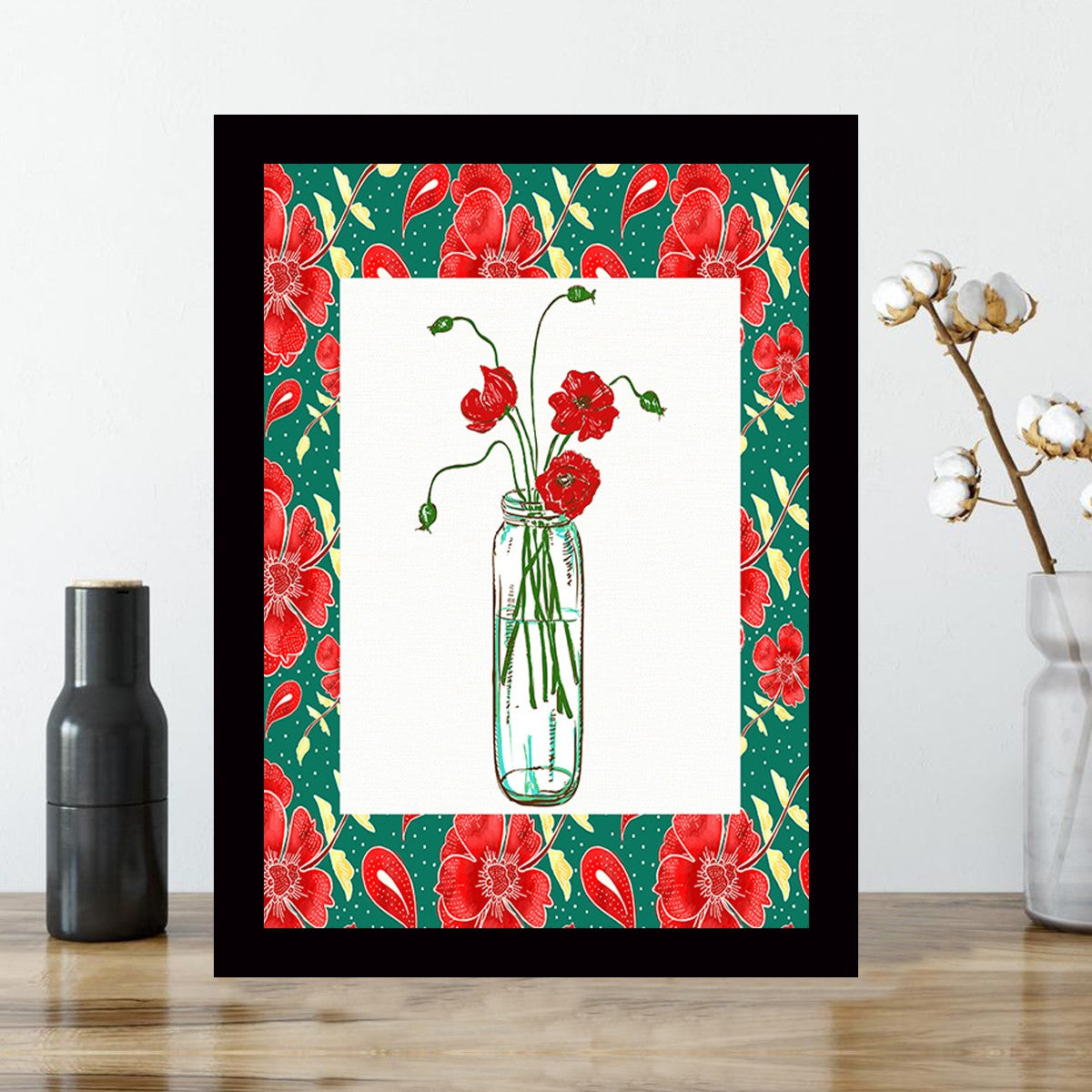 Quadro Decorativo MDF Emoldurado - Arte Multicolor 24x29cm com Moldura de Madeira 2cm