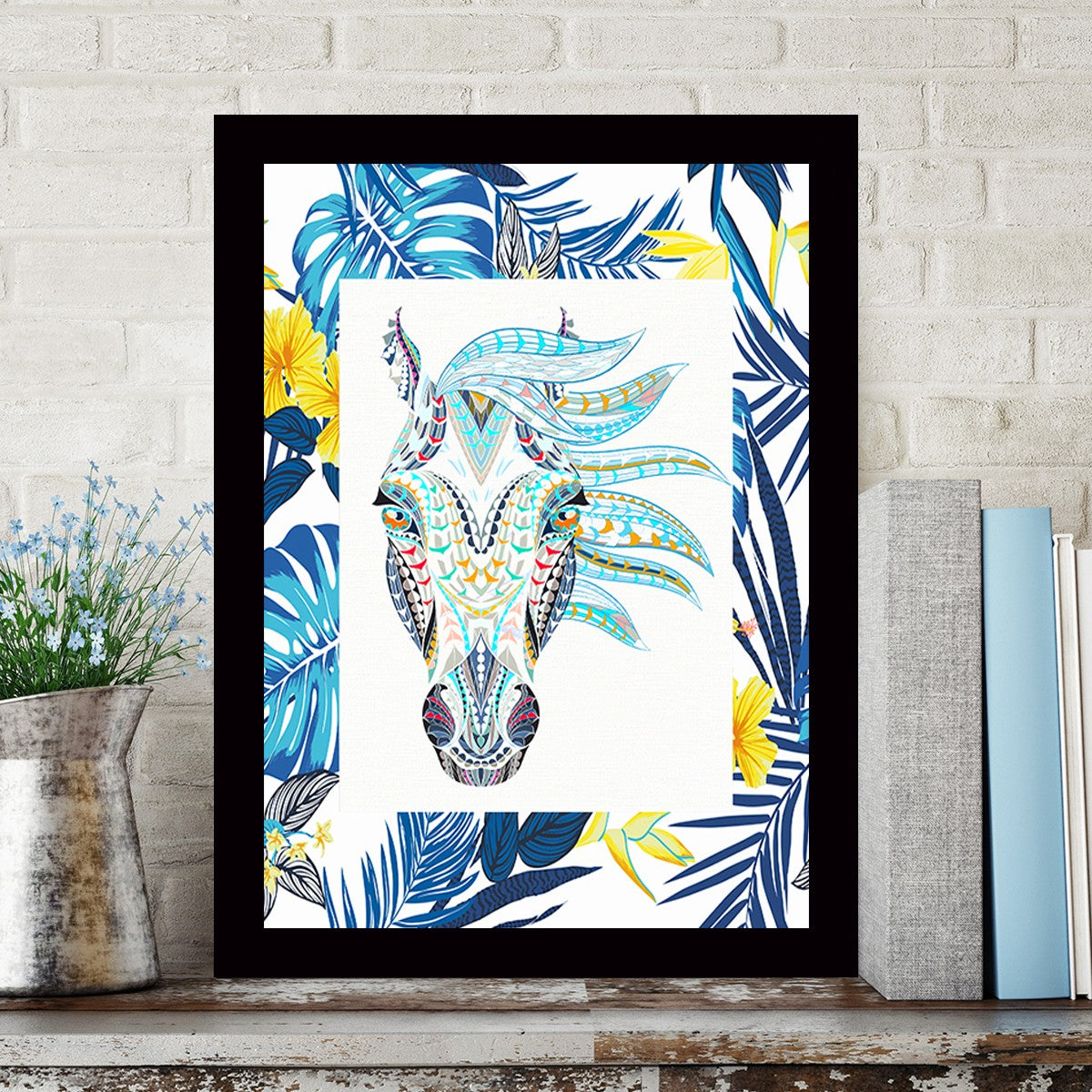 Quadro Decorativo MDF Emoldurado - Arte Multicolor 24x29cm com Moldura de Madeira 2cm