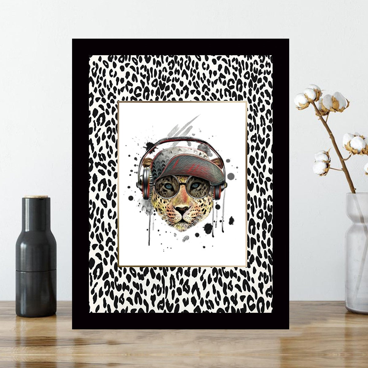 Quadro Decorativo MDF Emoldurado - Arte Multicolor 24x29cm com Moldura de Madeira 2cm