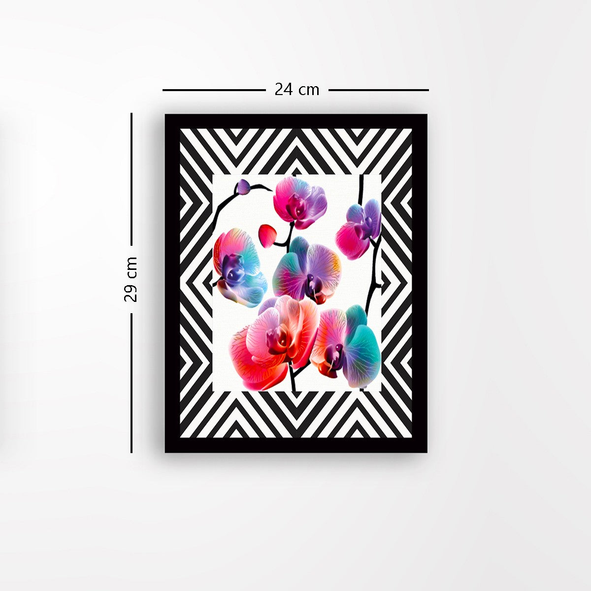 Quadro Decorativo MDF Emoldurado - Arte Multicolor 24x29cm com Moldura de Madeira 2cm